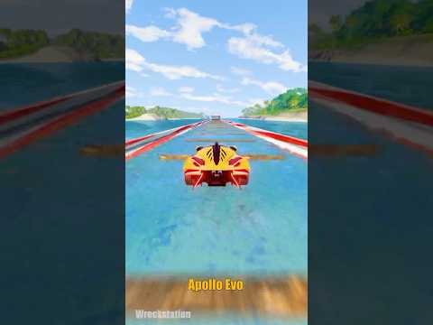 Water Speed Bump Logs vs Cars 🌊🚙 #shorts