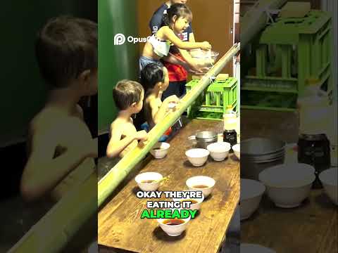 Flowing Japanese Bamboo Noodle Experience! #japanculture #japan #culture