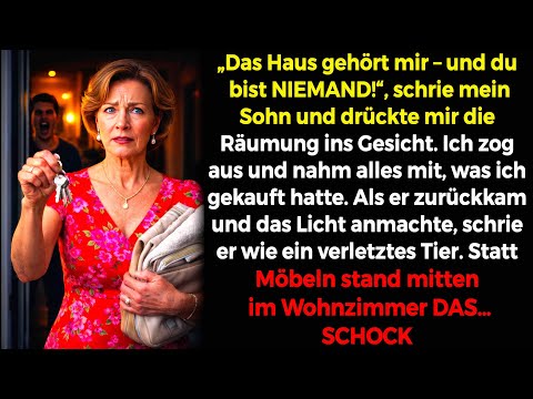 „Das Haus gehört mir!“, schrie mein Sohn. Ich ging, nahm alles mit. Licht an – er schrie: