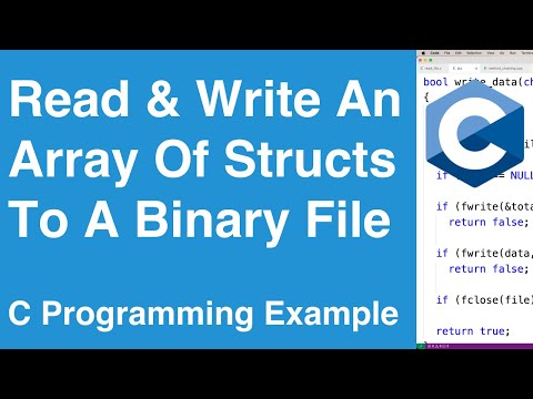 Read And Write An Array Of Structs To A Binary File | C Programming Example