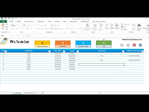 Fully Functional To-do List in Excel (Part-1)