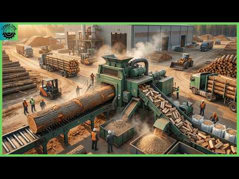 Inside the Massive Firewood Factory – How Wood Pellets Are Made from Waste into Clean Energy