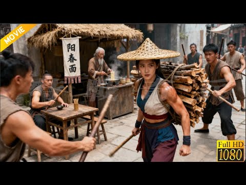 A thug looks down on a young girl who delivers firewood, not knowing she’s a kung fu master.