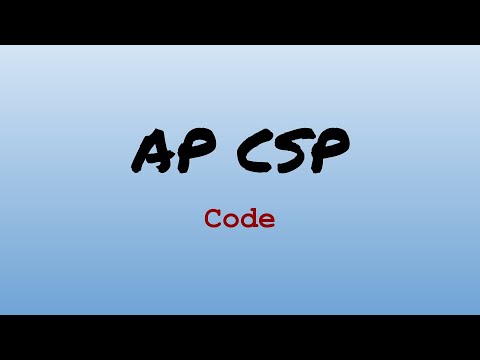 AP CS Principles Exam Review - Code