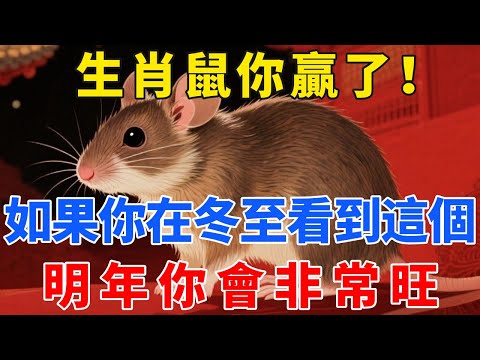 生肖鼠你贏了！如果你在12月21號「冬至」看到這個，明年你會非常旺！【禪心】#生肖 #運勢 #風水 #財運#命理