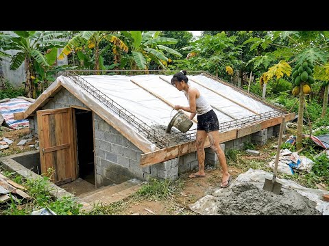 Building the Roof of an Underground House Behind the Garden | Rural Life