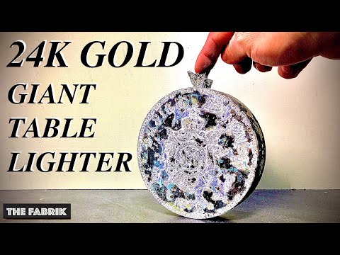 Napoleon 24k gold - Giant table lighter - Restoration