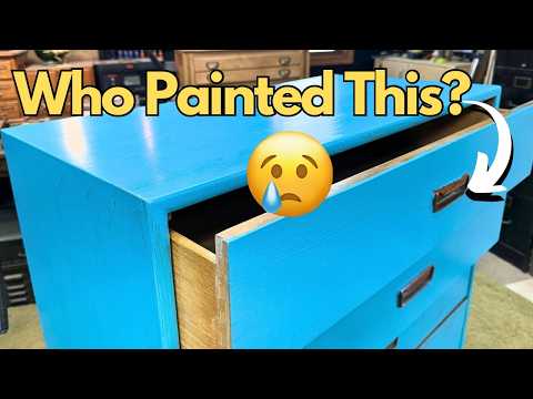 Ep. 122 Amazing RESTORATION of a $75 Painted Vintage DRESSER