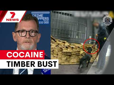 'Impregnated into the planks': Bizarre $14m cocaine plot busted in Australia | 7NEWS