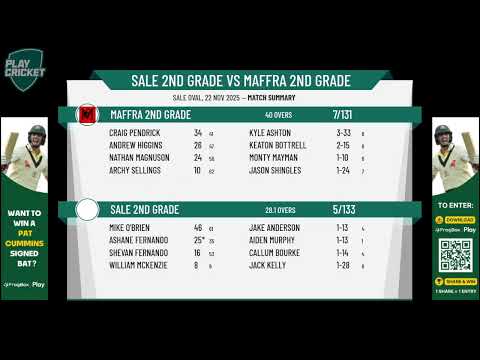 Sale 2nd Grade v Maffra Senior 2nd Grade