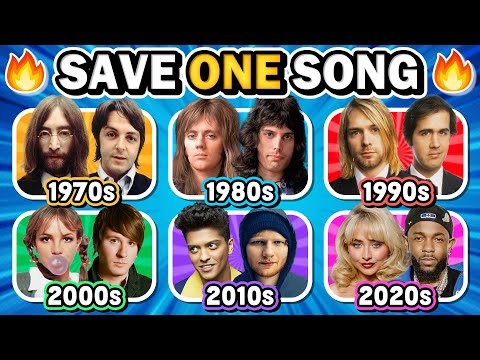 Save One Song⭐️🎶1970s vs 1980s vs 1990s vs 2000s vs 2010s vs 2020s (6 Song Per Decades) | Music Quiz