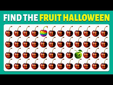 Find the ODD One Out - Fruit Halloween Edition! 🎃👻🦇 | Easy, Medium, Hard| Emoji Quiz | Cow Quiz