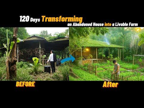 120 days transforming an abandoned house into a livable farm. Live Alone