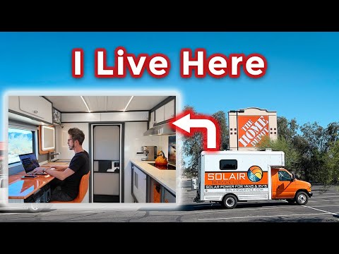 Living in a Home Depot Parking Lot sleeping in my Work Van