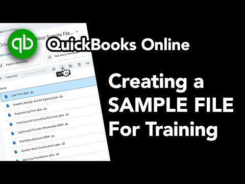 QuickBooks Online: How I create Sample Files for Training
