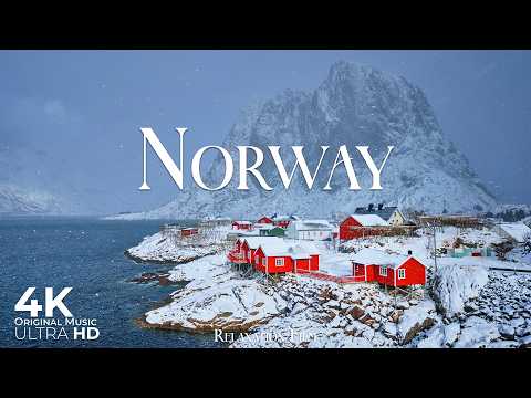 Winter in Norway 4K • Peaceful Nature Relaxation Film with Calming Piano Music | 4K Ultra HD