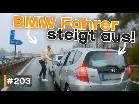 He gets out on the highway! 🥶 | #GERMAN #DASHCAM | #203