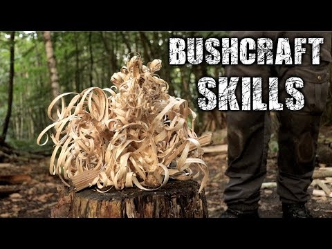 Bushcraft Skills - Axe & Knife Skills, Camp Setup, Fire (Overnight Camping)
