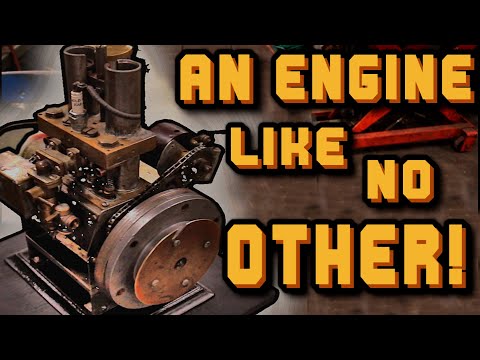 RARE!   Antique Homebuilt Two Cylinder Opposed Piston Engine. WILL IT RUN?