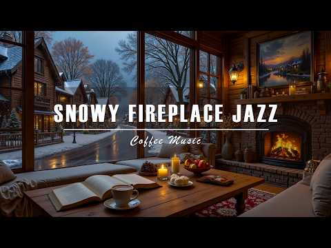 Warm Fireside Jazz 🎷 Cozy Café Ambience for Studying, Working & Relaxing Nights
