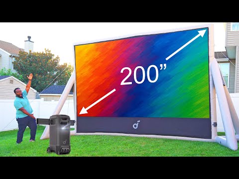 AMAZING 200" Outdoor 4K Theater Setup - soundcore Nebula X1 Pro