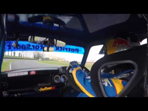 Andrew Jordan great save at Goodwood 73rd Members Meeting in Swiftune 1275GT Mini