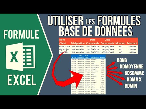 EXCEL - UTILISER LES FORMULES DE BASE DE DONNÉES (BDNB, BDSOMME, BDMIN, BDMAX, BDMOYENNE...)