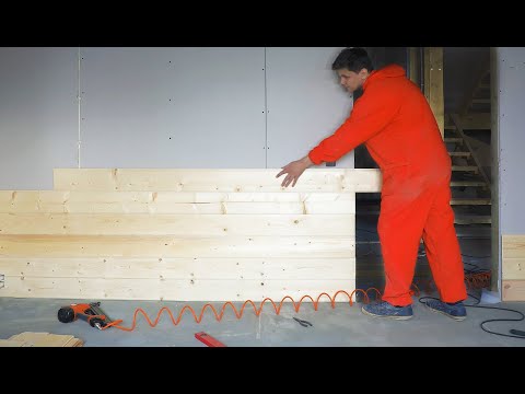 Finishing with imitation timber inside the house