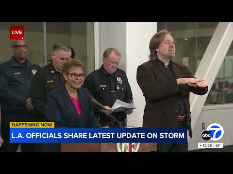 LA officials share storm updates as some areas start to see some rain