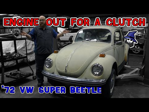 Engine out for a clutch on '72 Super Beetle?! CAR WIZARD shows cool little car & huge repair process