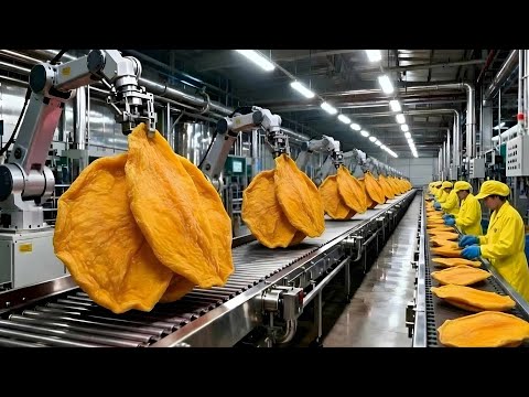 Inside a Factory: How Tons of Fresh Mangoes Become Dried Mango Slices (Full Process)
