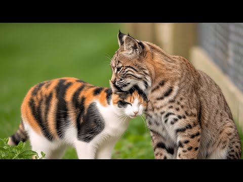 The Bobcat Who Waited by the Fence for Hours — All Just to See a House Cat He Never Forgot
