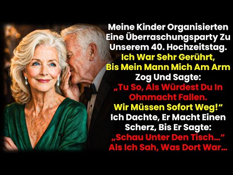 Bei der Überraschungsparty flüsterte mein Mann „Wir müssen fliehen… sieh unter den Tisch“