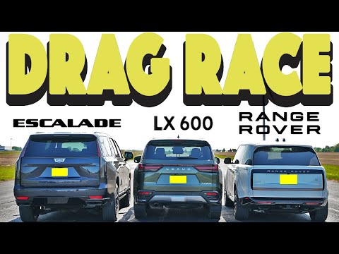 2023 Range Rover vs Lexus LX600 vs Cadillac Escalade 600. Heavy Drag and Roll Race.