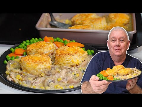 OLD School CHICKEN Mushroom & Sweetcorn COBBLER