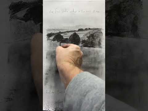 View from my studio window - willow charcoal #drawing #charcoalart #artist