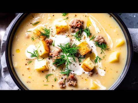 Käsesahnesuppe mit Kartoffeln und Rinderhack! Billig, schnell, unglaublich lecker!