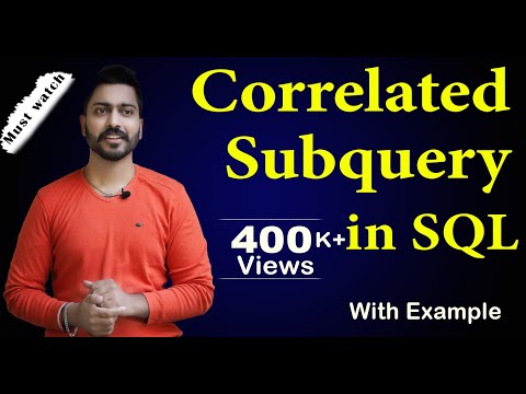 Lec-68: Correlated Subquery in SQL with Example | Imp for Placements, GATE, NET & SQL certification