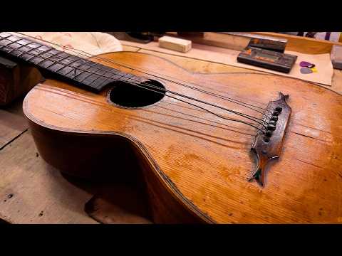 100 Year Old Guitar Ruined by Nails and Bugs — Full Restoration