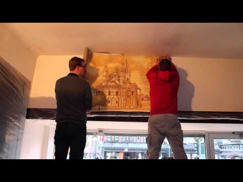 Entstehung des Deckengemäldes von Stefan Heim bei der Maßschuhmacherei Himer & Himer in Köln