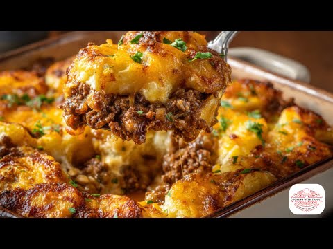 Smothered Ground Beef & Potato Bake with Homemade Gravy | Family Comfort Food!