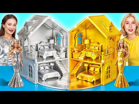 We Build Amazing Doll House for Kpop Demon Hunters | Gold vs Silver Mermaid  Challenge