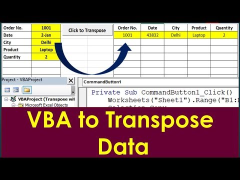 Transpose Excel VBA - Copy and Transpose Data in Excel with VBA Code