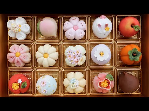 traditional japanese sweet flower cake master / 수제 화과자 / korean dessert store
