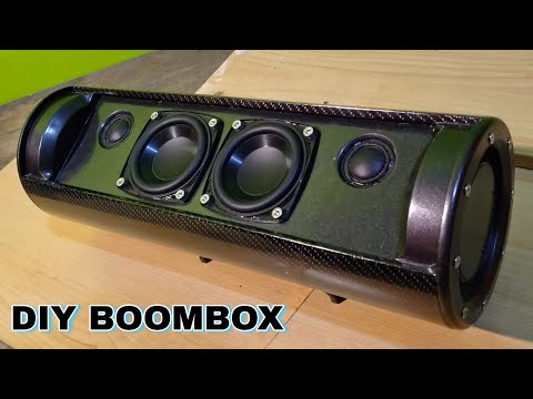 How To Build a Portable Bluetooth Speaker (Powerfull boombox using pvc pipe powerbank feature)