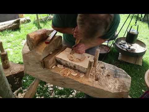 Bowl-Carving Demonstration at the Bushcraft Show 2019