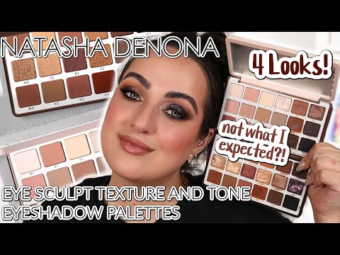 NEW NATASHA DENONA EYE SCULPT TEXTURE & TONE EYESHADOW PALETTES! LIGHT & DRAMATIC! 4 LOOKS!