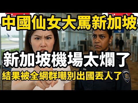 中國仙女吐槽新加坡機場的服務太爛了，結果被全網群嘲快別出國丟臉了