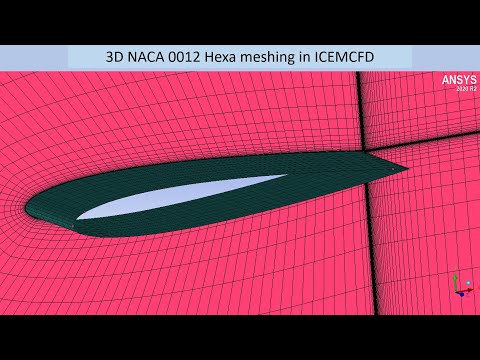 3D NACA 0012 Airfoil hexa meshing in ICEMCFD for Y+ = 1 for turbulent simulation | Part 3