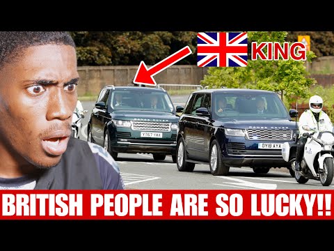 American Reacts to British King Royal Motorcade: King’s Luxury Cars & Helicopters